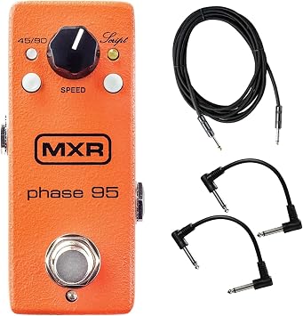 MXR M290 Mini Phase 95 Phaser Effects Pedal for Electric Guitar includes Power Adapter with 2 Senor Path Cable and Instrument Cable