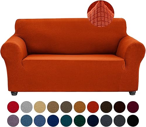 Joccun - Funda elástica para sofá biplaza, funda protectora de 1 pieza para sofá de 2 cojines, de elastano, jacquard, lavable, para sala de estar,