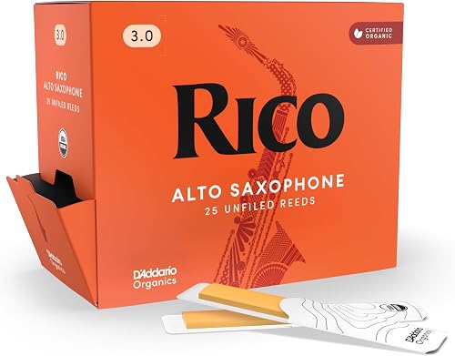 Rico Organic Altsaxophonblätter, Stärke 3.0, 25er Pack