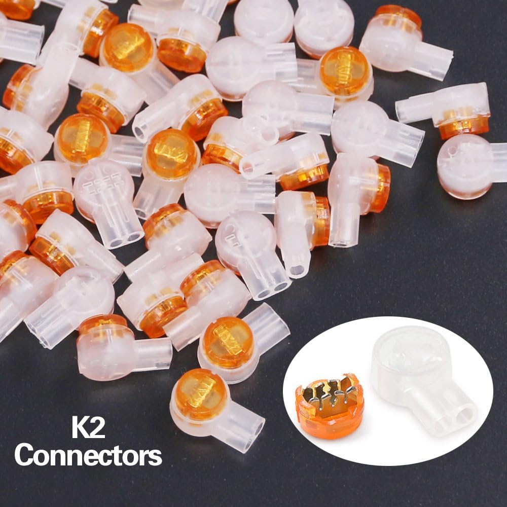 Hilitchi 200-Pcs Data Phone Wire Butt Splice 2/3 Ports UY/UR/UB Crimp Terminal Connectors Assortment Kit - with Connector Crimping Pliers