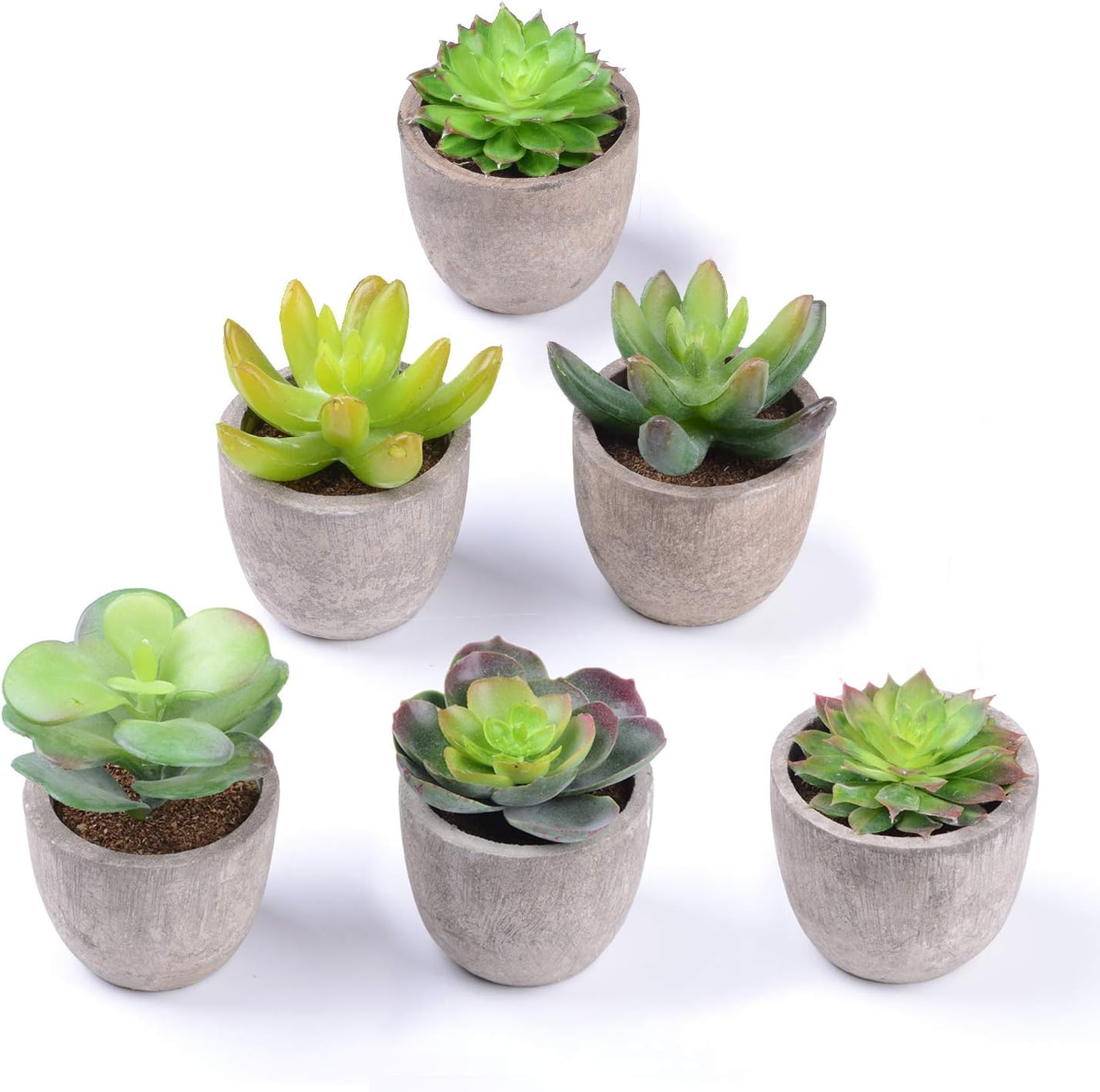 YQing Artificial Succulent Plants Set of 6 Fake Succulent Planter