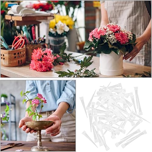 Miniatura 9 de EXCEART 100 tubos de agua de flores, pequeños tubos de agua florales de plástico, palillos florales, viales florales de plástico transparente para