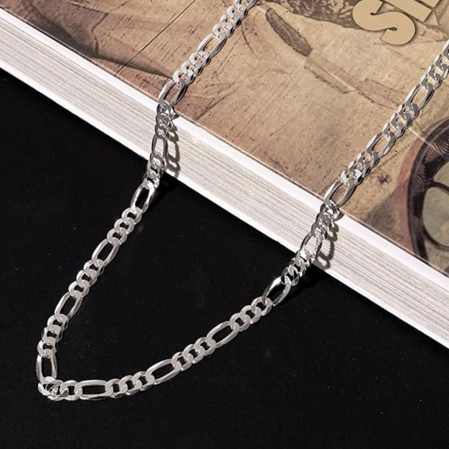 QUADRI Figaro Sterling Silver Chain for Men, 5mm Italian Link Necklace, 16-30 Inch, 925 Sterling Silver Diamond-Cut, Cadena de Plata 925 para Hombre, Made in Italy, Gift Box Included - Image 5
