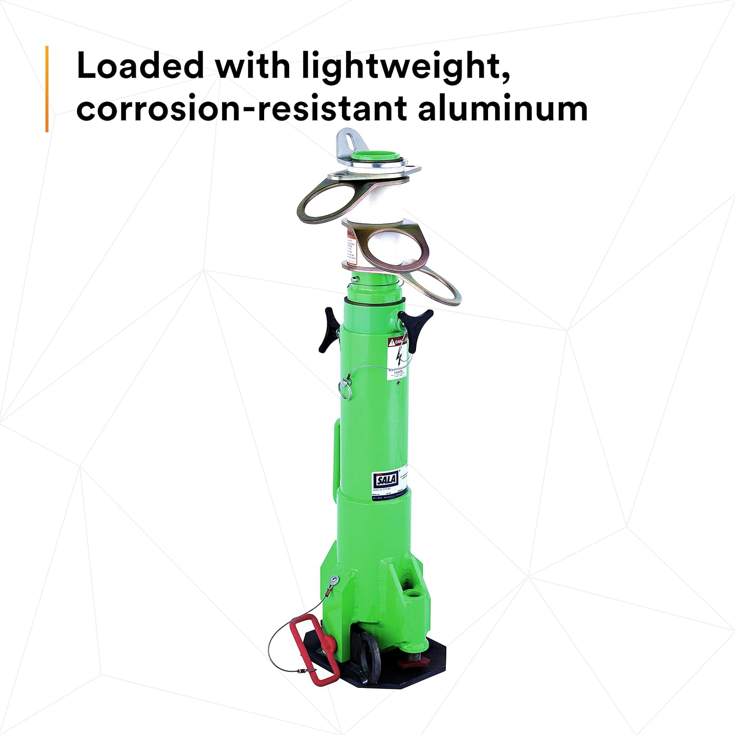 3M DBI-SALA Advanced 8516691 Confined Space System, Portable, Telescoping Fall Arrest Post with 3 Independent 360 Degree Swiveling Anchor Points, Green