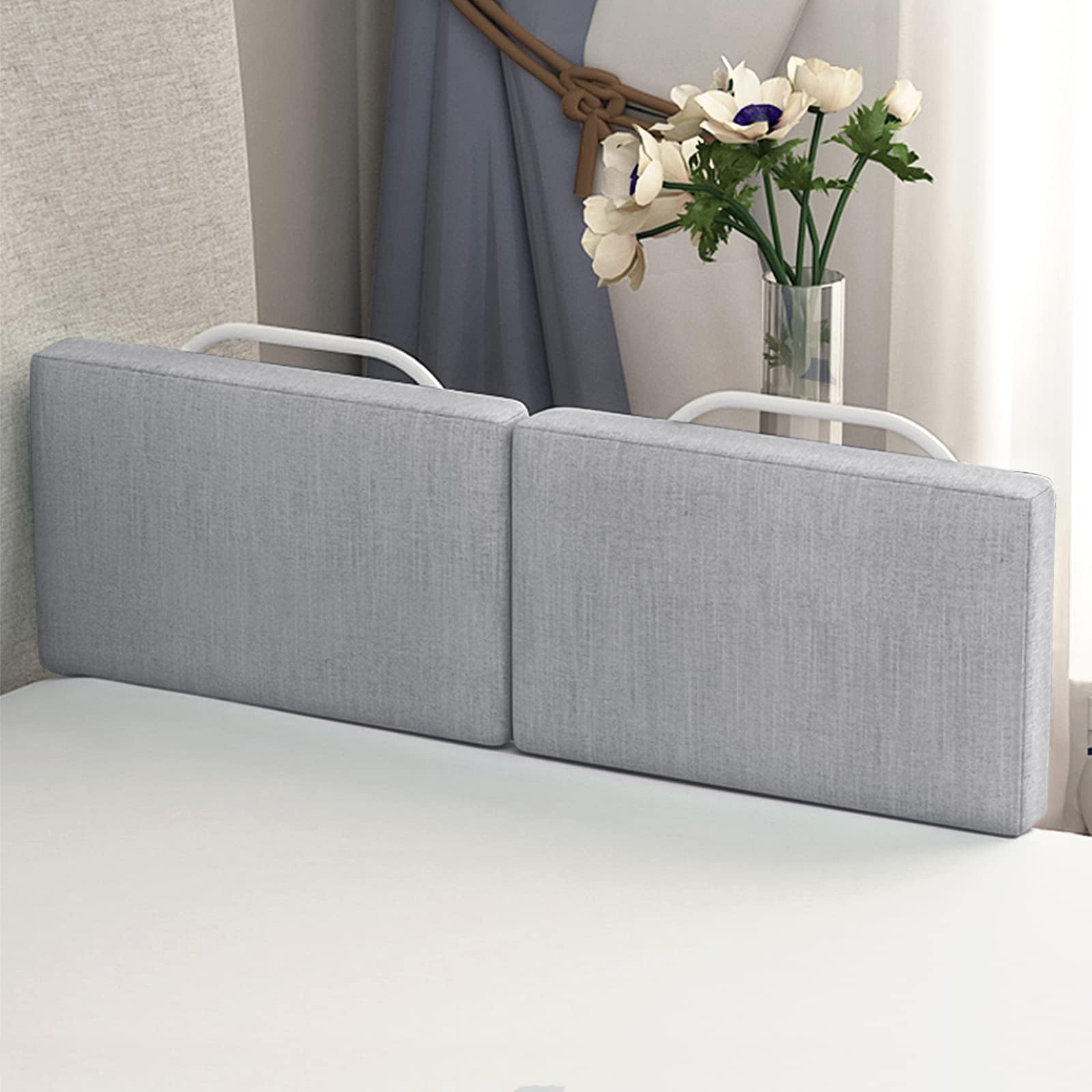 ACXIN Barrera de cama para bebé, protección contra caídas, barandilla de cama ajustable, altura ajustable, para cama familiar y cuna - 4 x 50 cm, color gris lino