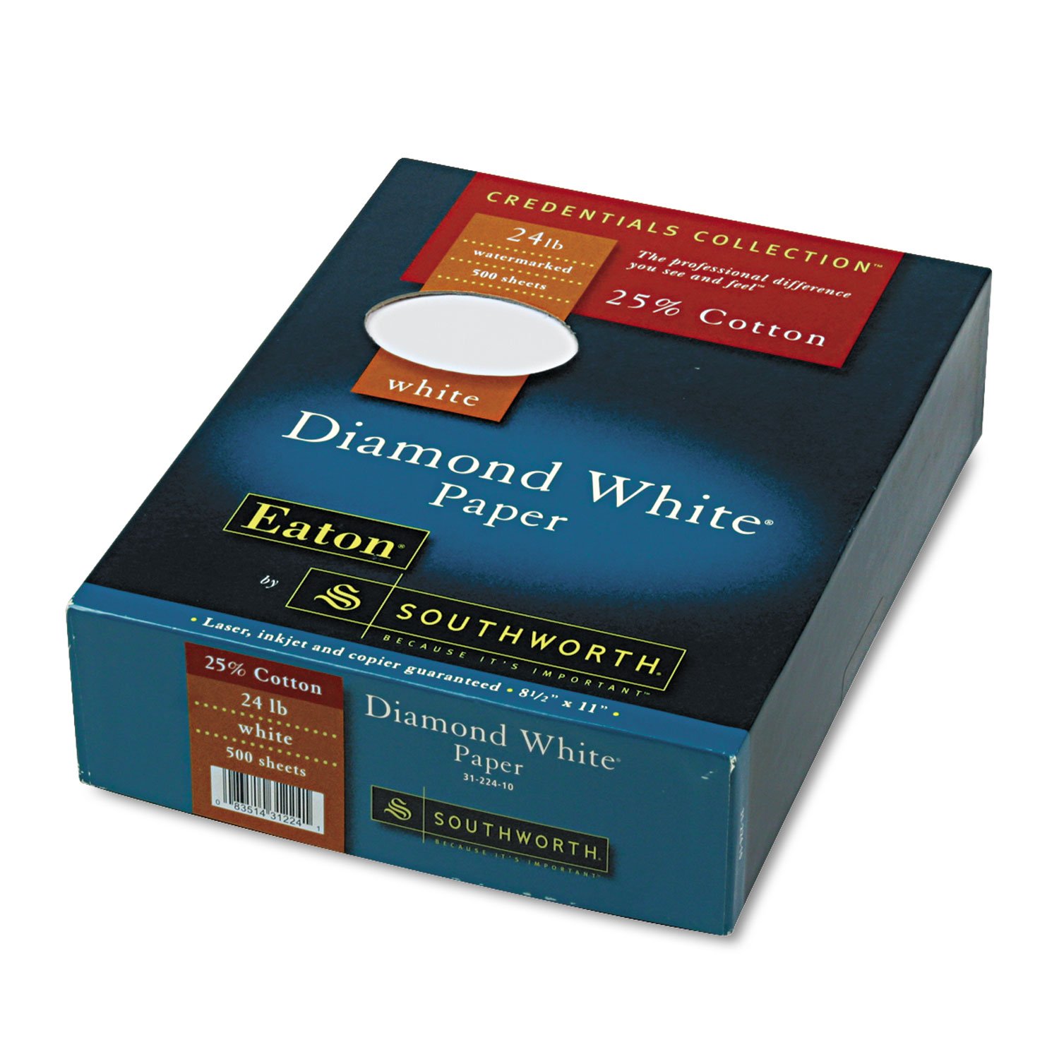 Southworth 3122410 25% Cotton Diamond White Business Paper 24 lbs. 8-1/2 x 11 500/Box