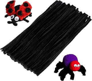 Pllieay 150pcs Black Pipe Cleaners for Crafts, Pipe Cleaner Chenille Stems, for Pipe Cleaners Craft Supplies DIY Arts & Crafts Decoration (6 mm x 12 Inch)