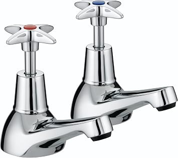 Bristan VAX 3/4 C 5412 Cross Top Bath Taps - Chrome Plated