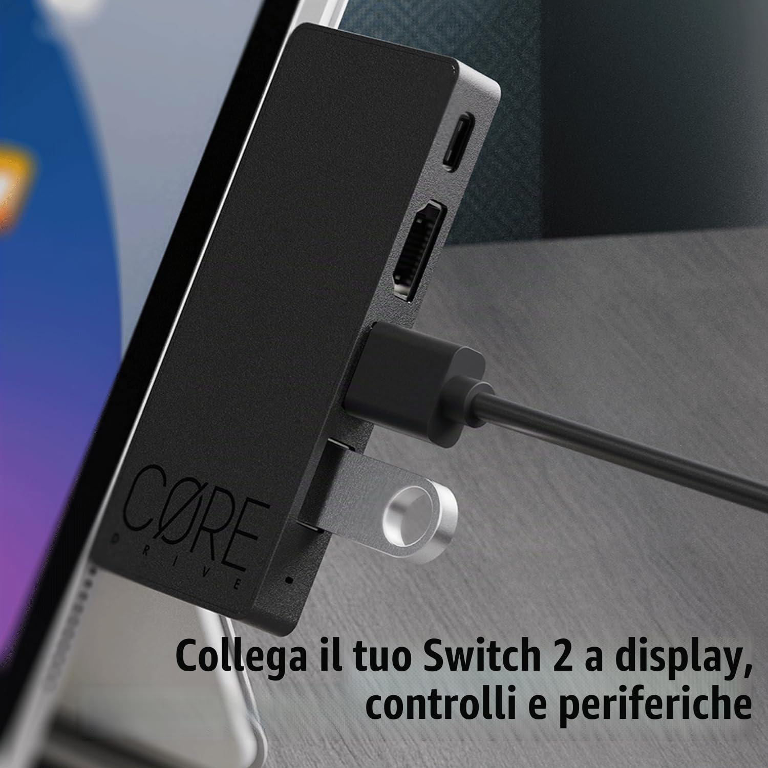 SAVAGE RAVEN by Skull & Co. Jumpgate PRO Portable Dock with Detachable USB Hub HDMI TV Adapter for Nintendo Switch 2- Black