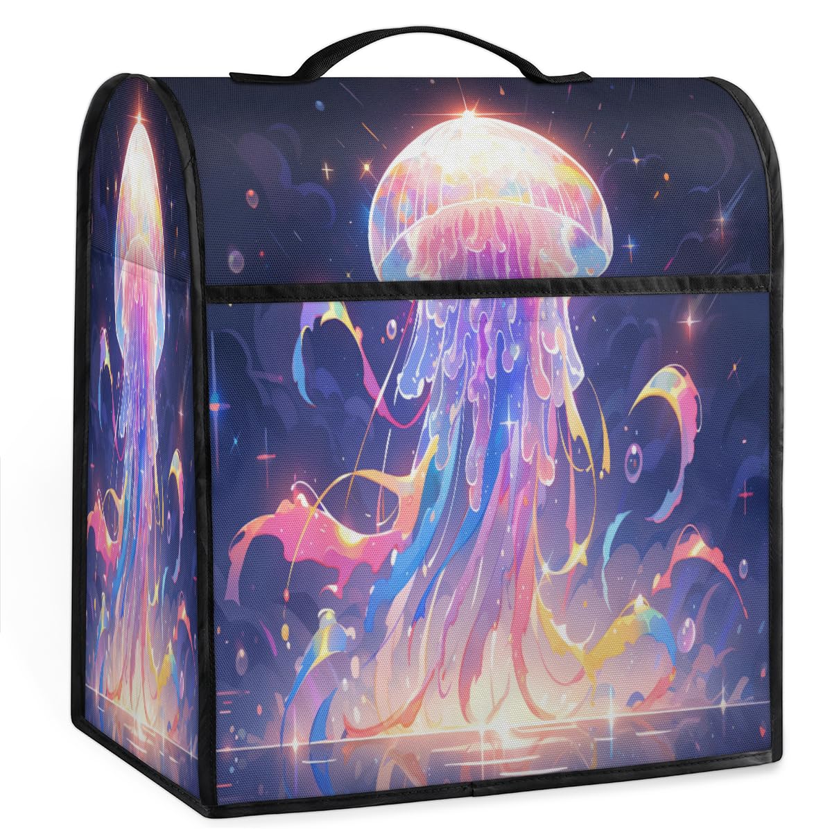 Coffee Maker Cover Colorful Jellyfish Kitchen Appliance Covers Small Appliance Covers Blender Cover Juicer Cover Dust Covers for Kitchen Appliances with Top Handle and Pockets,Washable,B246