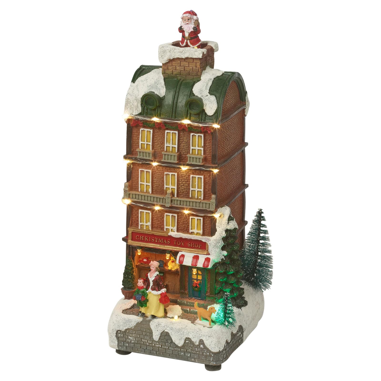 Urbnliving Multicolor 28.5Cm Height Illuminated Christmas Toy Shop Festive Decoration Mini Xmas Scene With Warm White Led Lights For A Soft, Festive Glow Ornament Holiday Home Décor Gift For Kids