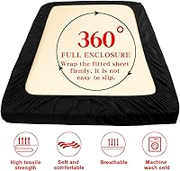 Vista 3 de NTBAY Sábana bajera ajustable completa solamente – Sábana bajera de microfibra cepillada con bolsillo profundo – Suave, sin arrugas, resistente a