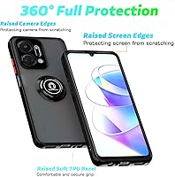 Vista 3 de QUIETIP Funda compatible con Honor X5 con protector de pantalla, TPU + policarbonato duro, anillo magnético a prueba de golpes, soporte para coche