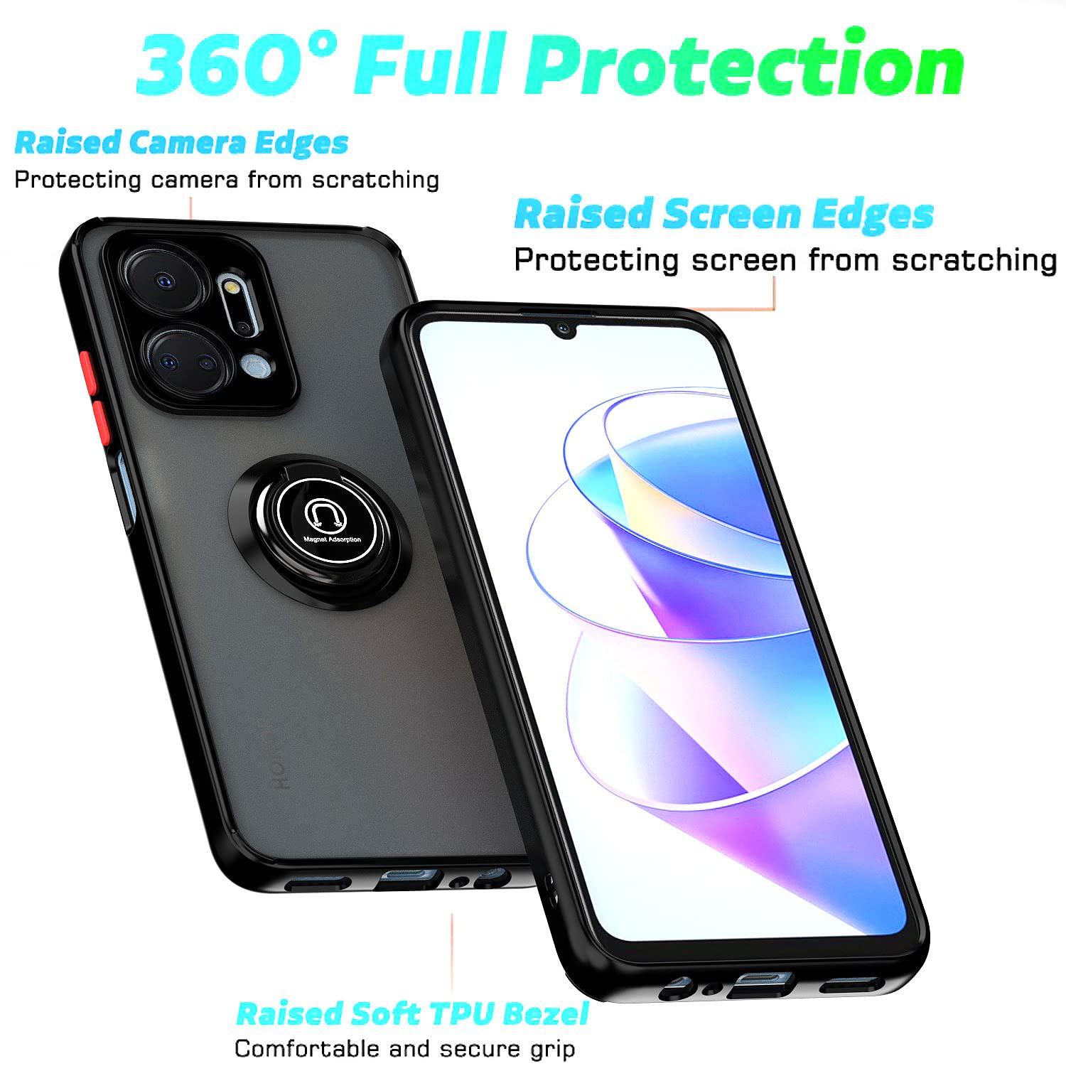 XINYEXIN Cover Per Honor X7a – Custodia In TPU Antiurdo Con Bordo Dorato – Slim Fit Silicone Verde – Ricarica Wireless