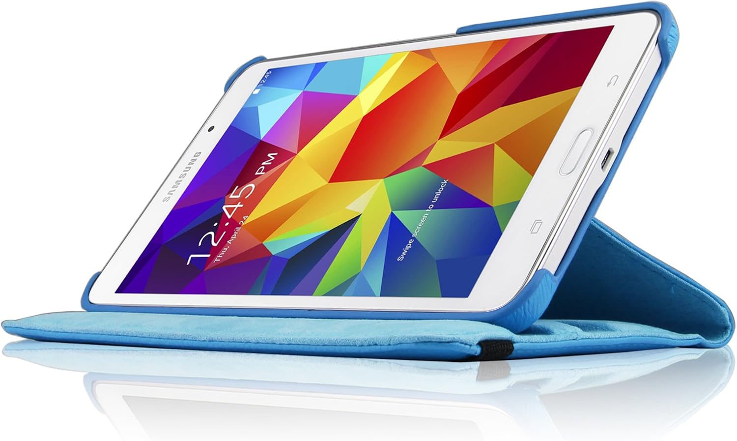 Infiland Samsung Galaxy Tab 4 7.0 Case, PU Leather 360° Rotating Stand Case Cover for Samsung Galaxy Tab 4 7-Inch/Galaxy Tab 4 Nook 7.0 (Galaxy Tab 4 7.0, Sky Blue)