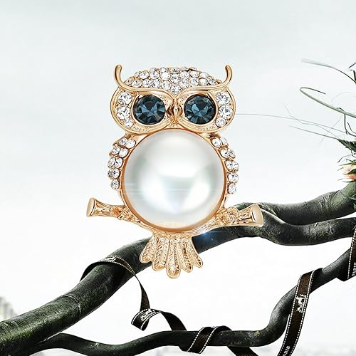 Vista 4 de YAZILIND Accesorios de ropa Dulce Forma de Búho Cúbico Circonita Exquisita Aleación Broche Pin para, Diamante de imitación, circonita cúbica