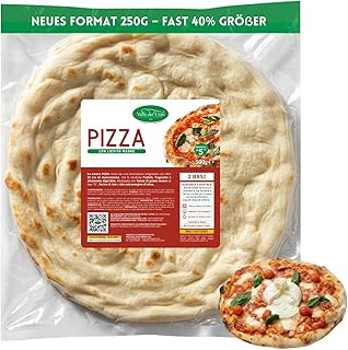 Valle del Crati 6 Pizza Basis | Neue 250g Packung | Pizza in 5 Minuten fertig, lange Teigruhe, leicht verdaulich | 6 Pizza Basis à ca. 250 g