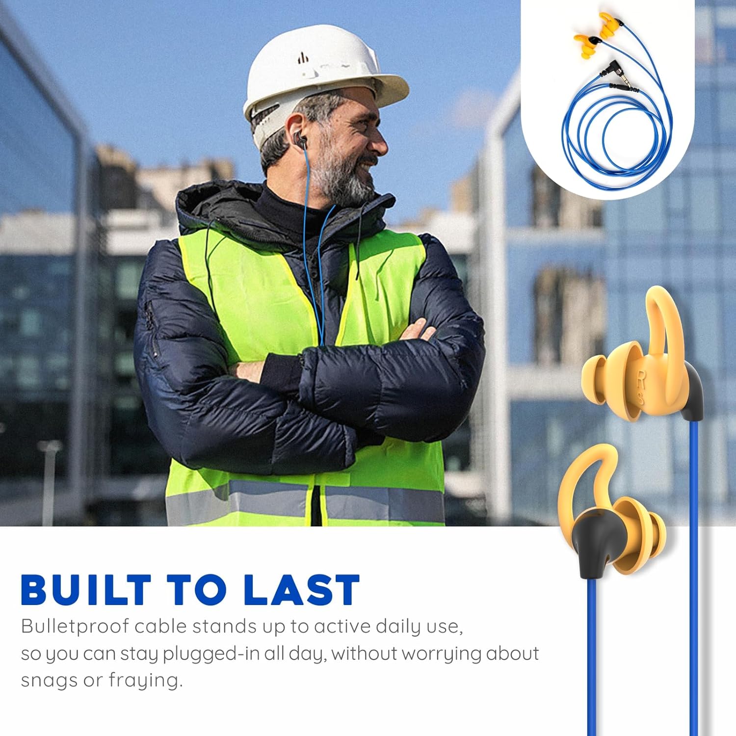 MIPEACE Ear Plug Headphones for Work, Custom-fit Work Earbuds Earphones-Safety Headphones for Construction Industrial image 5
