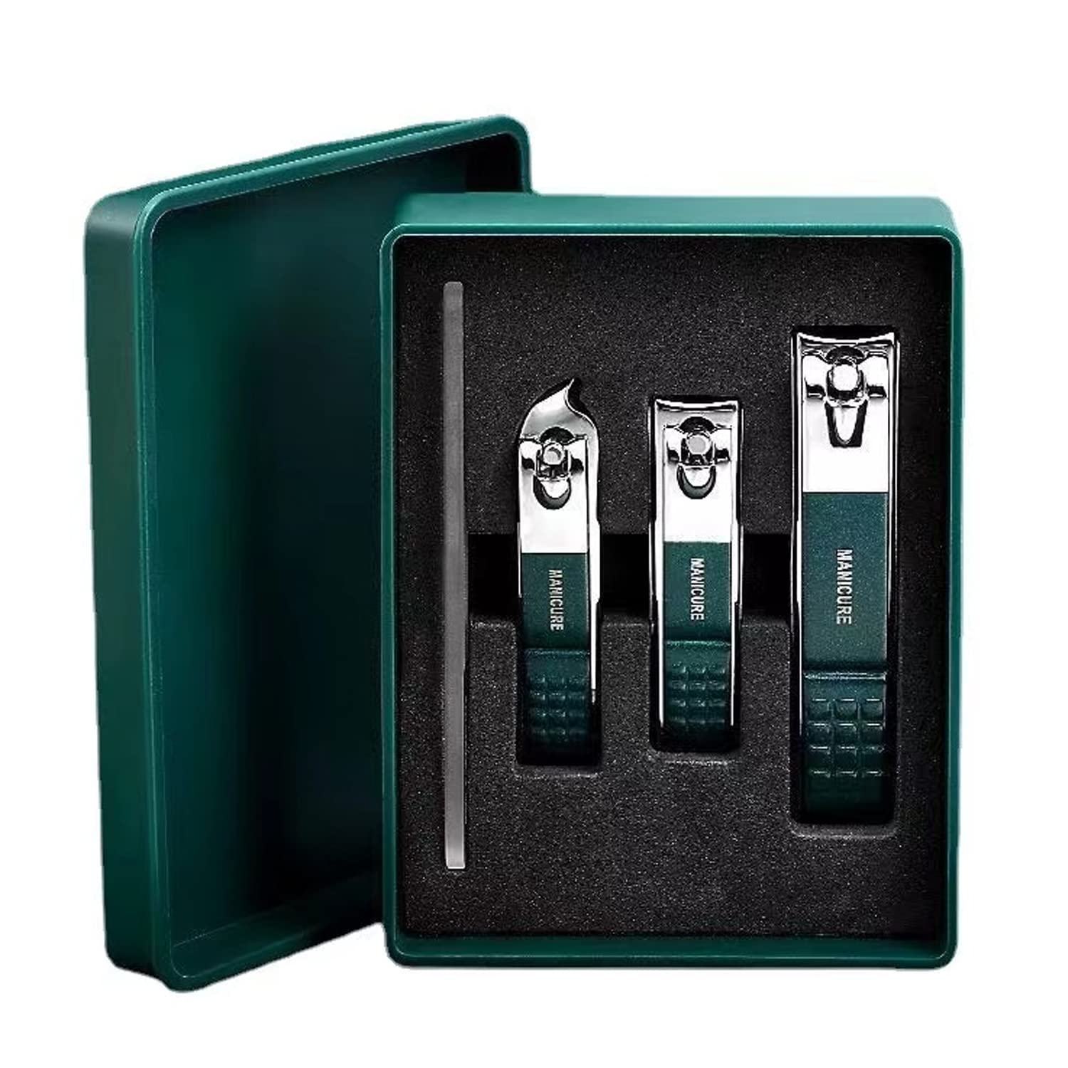 Nail Clippers with Catcher/Stainless Steel Heavy Duty Fingernail and Built-in Nail File for Men & Women/Ergonomic Handle with Wide Jaws for Thick Nails/includes Leather Storage Bag,Key Ring.GENPAR