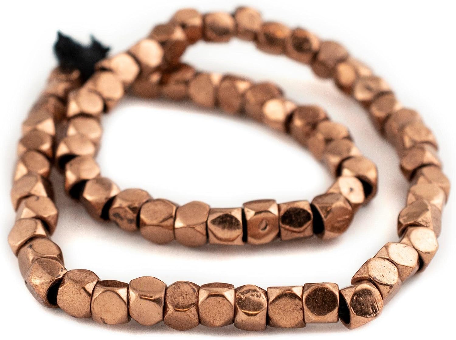 The Bead Chest Copper Diamond Cut Beads (7mm, Large Hole)