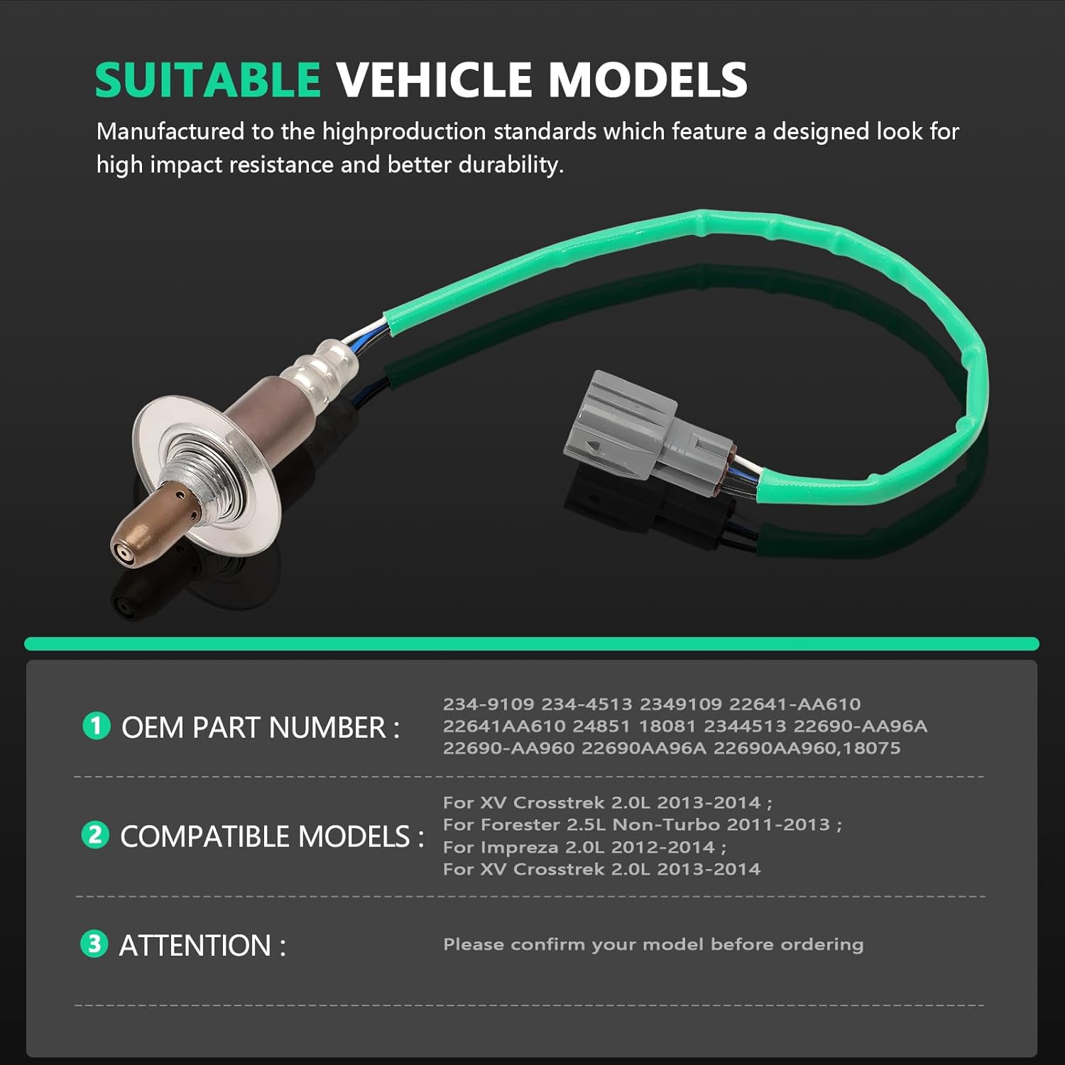 234-9109 234-4513 Upstream & Downstream Oxygen Sensor for Forester 2.5L 2011-2013, XV Crosstrek 2.0L 2013-2014, Impreza 2012-2014 2.0L H4 22690-AA960 22641-AA610