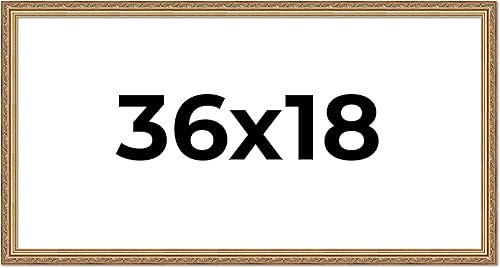Vista 265 de Poster Palooza Marco de fotos de madera tradicional dorado antiguo de 6 x 18 pulgadas con plexiglás acrílico UV, respaldo de tablero de espuma