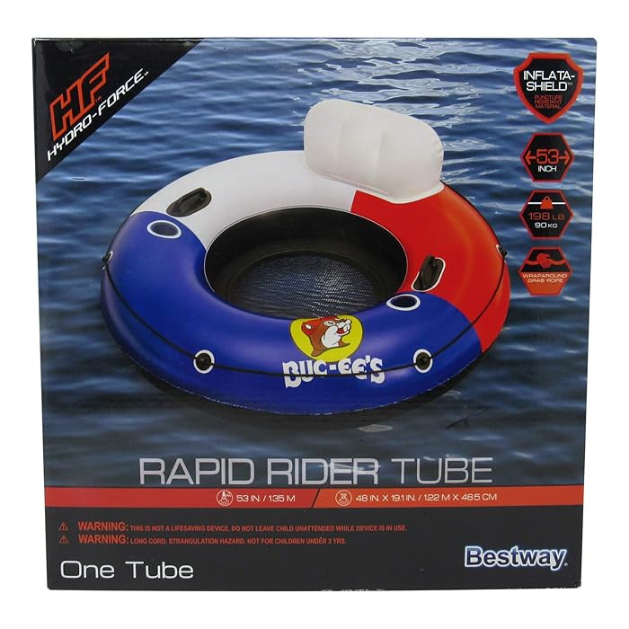 Buy Bucee's Red White & Blue Tube Pool & Outdoor Inflatable Float with