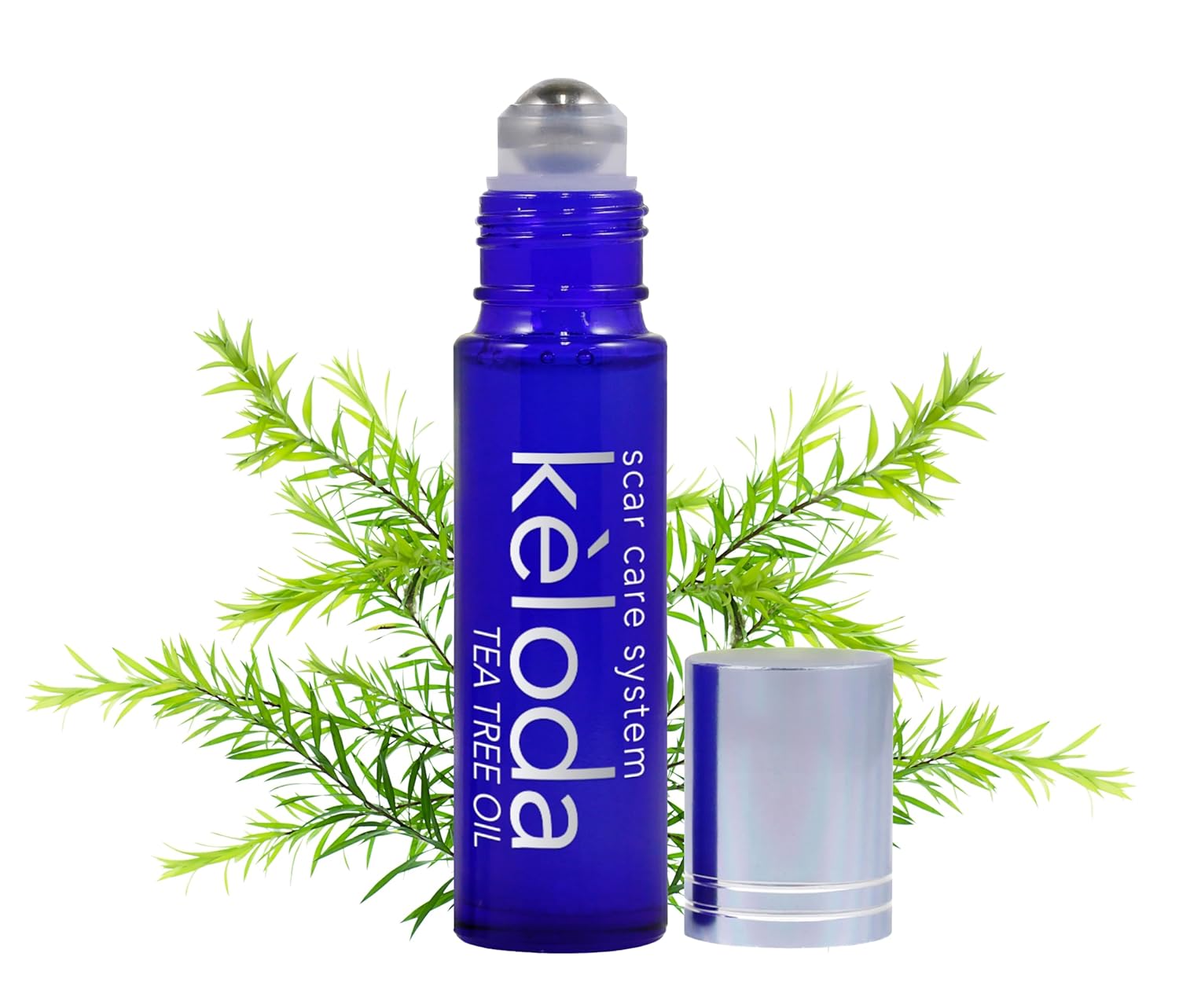 KELODA Scar & Keloid Removal Tea Tree Oil & Massager | Scars & Keloids Post Surgery Treatment | for Burns & Piercing | with Cocoa, Shea Butter, Vitamin E & Lavender Essential Oil 0.3 oz