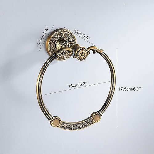 Miniatura 2 de Anillo de toalla antiguo de estilo vintage Soporte de toalla retro montado en la pared Hardware de baño