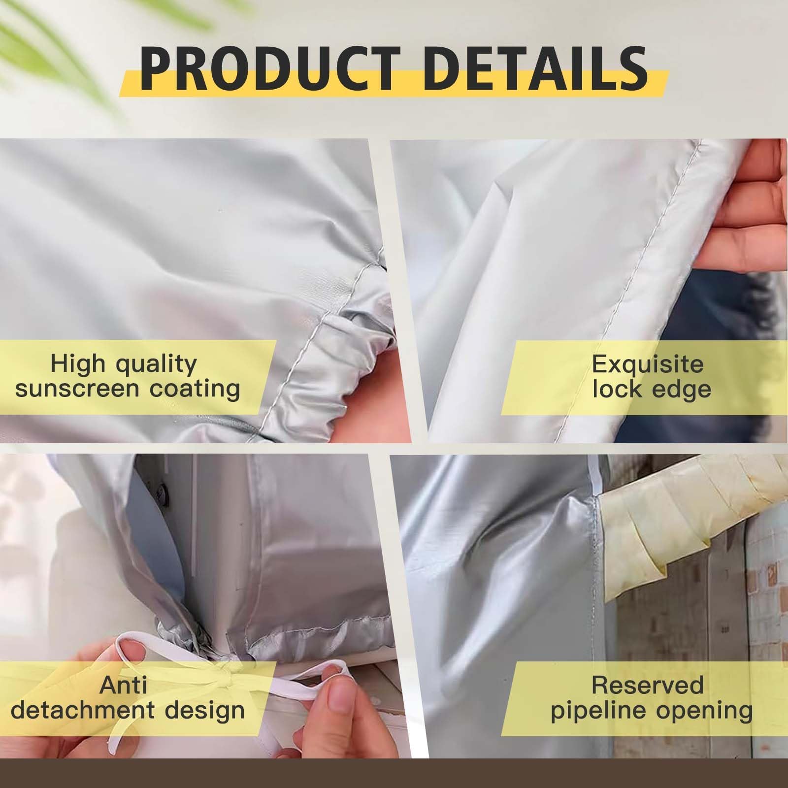Premium Außenklimaanlage Abdeckung - Wasserdicht und UV-beständig, Schutzabdeckung aus Silberbeschichtetem Polyester, 86 x 32 x 56 cm, für Heim und Gewerbe, Staubdicht und Langlebig