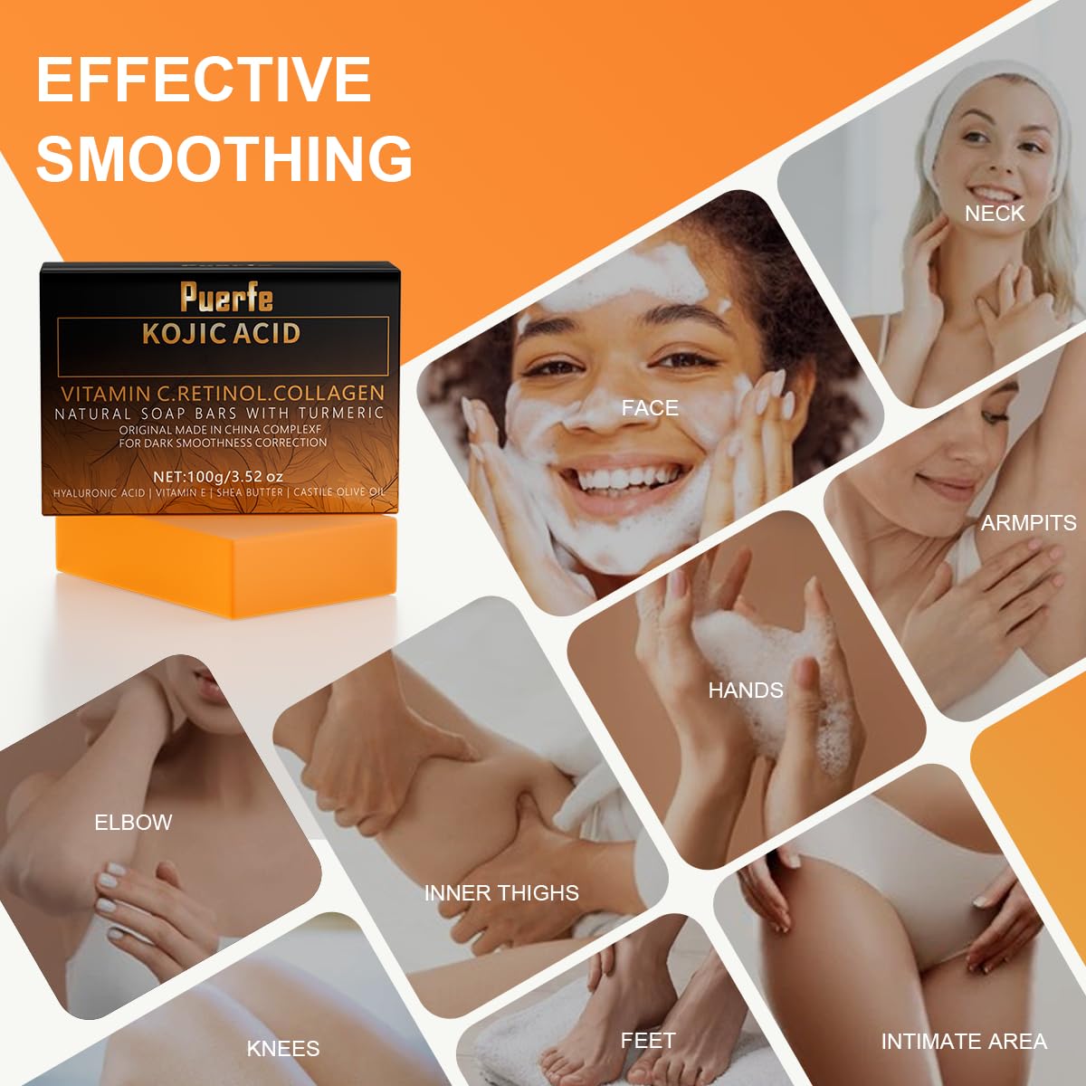 Premium Turmeric Kojic Acid Soap Bar – Hydrating & Nourishing Serum for Face & Body – Exfoliating Cleansing Bar with Vitamin C, Retinol & Collagen – Kojic Acid & Turmeric Cleansing Pads Alternative