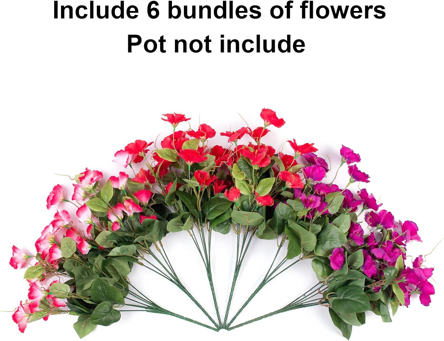Hibiscus Artificial Flowers Plants for Outdoors Decoration, 6 Bundles Silk Hibiscus Bouquet Tropical Flowers Artificial Realistic UV Resistant Fake Flowers for Outside Planter Porch Patio Balcony, Mix - Image 4