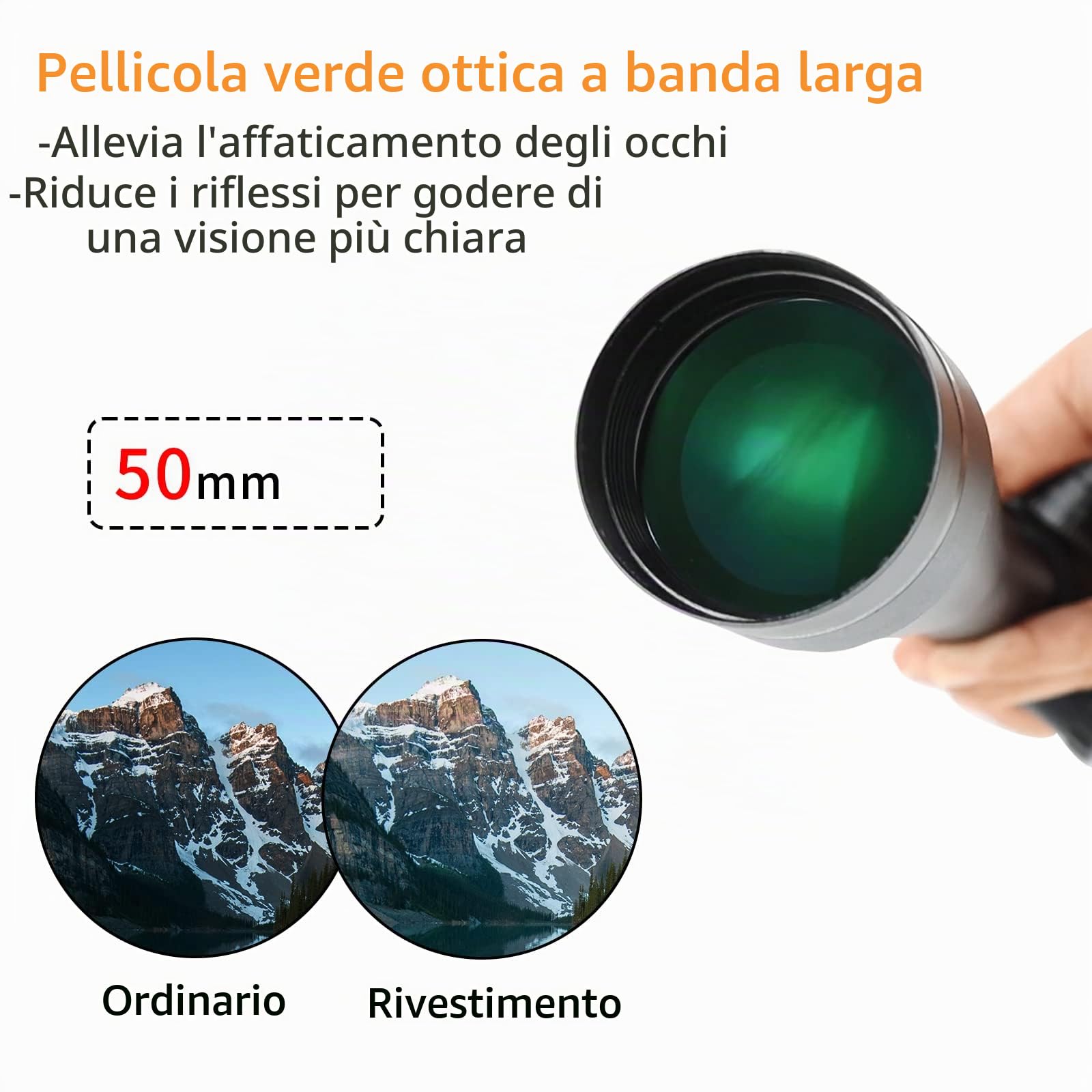 FOCUHUNTER Cannocchiale 3.5-10x50mm Con Reticolo Illuminato Rosso/Verde – Per Caccia E Airsoft