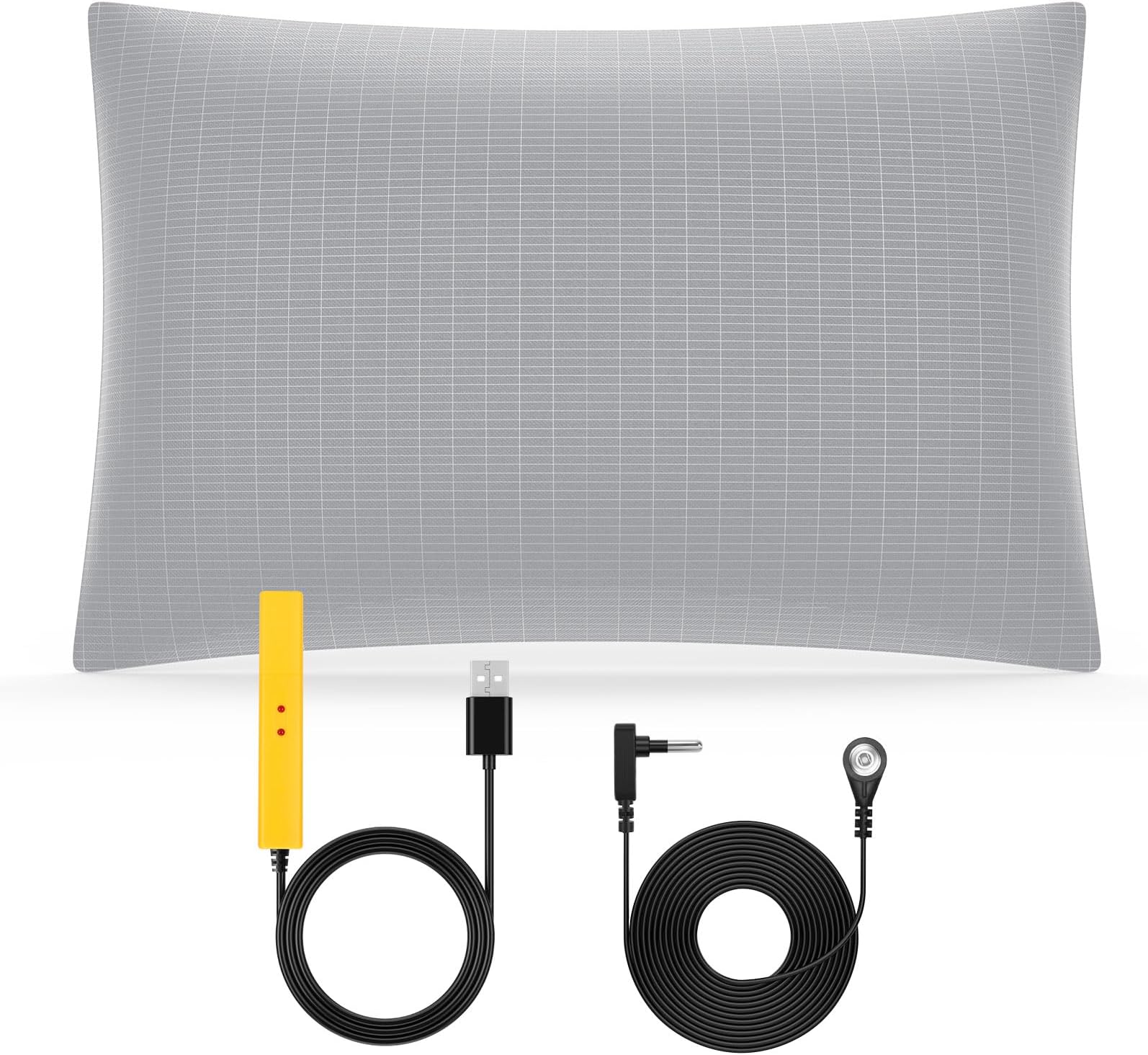 Grounding Pillow Case Earth Connected Pillowcase,Bedding.Improve Sleep,Reduce Pain.90% Organic Cotton, 10% Silver Fiber (Gray, 30.6 * 20.5 inch)