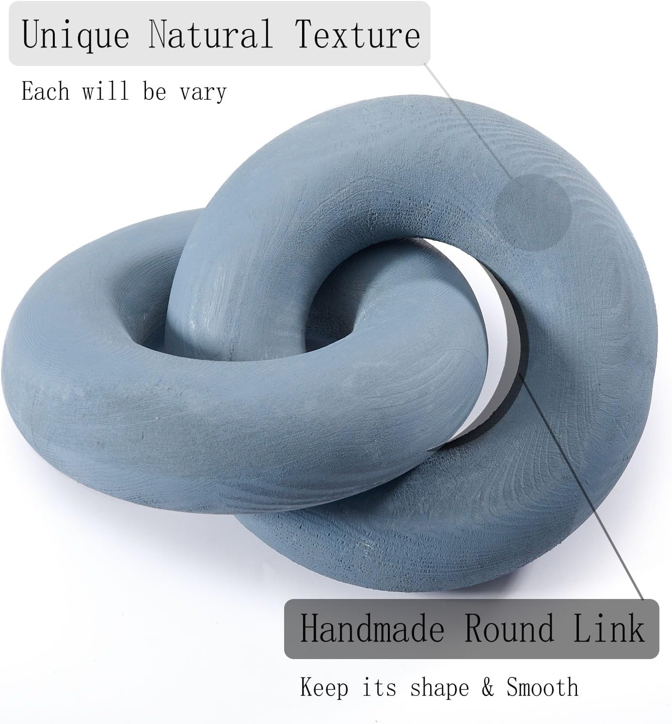 Wood Knot Decor Chain Link - Coffee Table Shelf Office Entryway Decorative Object Wooden Knot Sculpture Rustic Accents Modern Boho Celtic Home Living Room Farmhouse