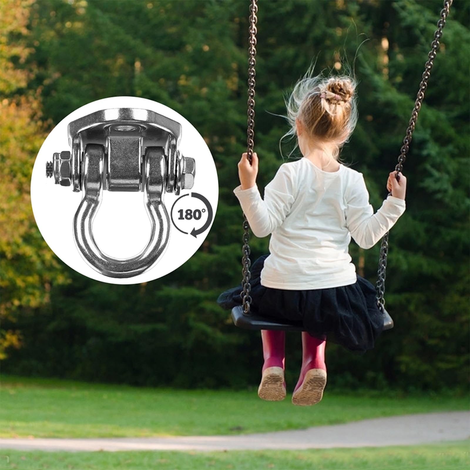 GW Gwongvvei 2 Heavy Duty Swing Hangers Stainless Steel 304 Anti-Rust, 2000 lb Capacity 180° Swing, Playground Porch Yoga Seat Trapeze Wooden Sets Indoor Outdoor