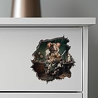 Vista 7 de Calcomanía para peluquería con agujero de ratón