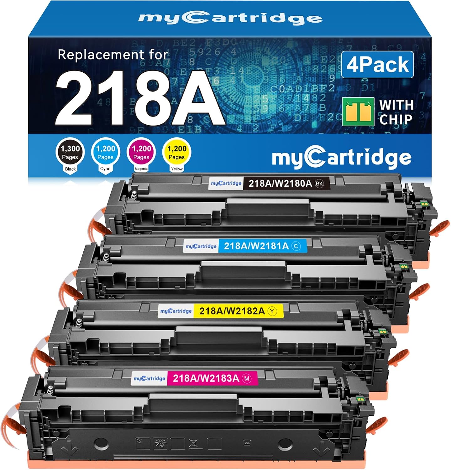 218A Toner Cartridges 4 Pack for HP 218A 218X 3301fdw 3301sdw 3201dw 3301