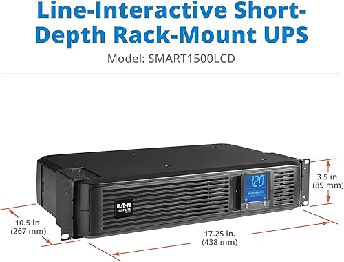 Vista 6 de Tripp Lite SMART1500LCD 1500VA UPS de Montaje en Rack de Batería de Respaldo, 900W, 8 tomas de corriente, Onda Senoidal PWM, UPS de Montaje en Rack