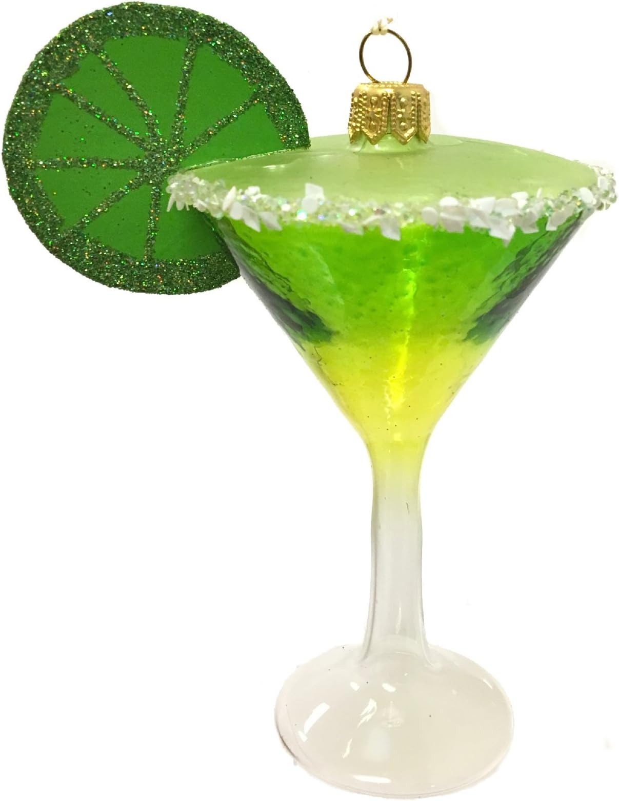 Pinnacle Peak Trading CompanyGreen Margarita with Salt and Lime Polish Glass Christmas Tree Ornament Alcohol