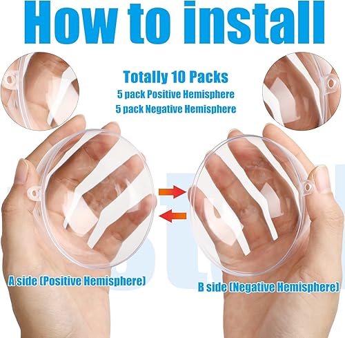 Miniatura 3 de Vinsot 75 bolas de adorno de plástico transparente rellenables de Navidad, bolas de adorno transparentes a granel, 5 tamaños, adornos de Navidad