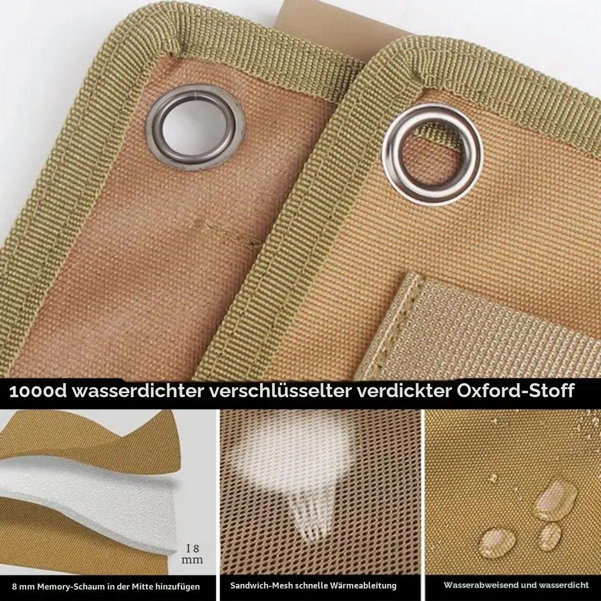 Peminkoo Schießunterlage Upgrade-Decke gepolsterte Ruhedecke aufrollbares Oxford-Gewebe für den Außenbereich rutschfest leicht wasserdicht strapazierfähig (200 x 74 cm)