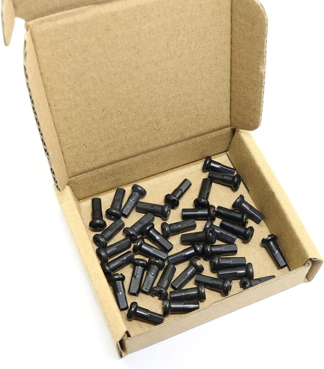 12mm Spoke Nipple 30PCS 12mm 14G Strong Black Brass Nipples for 2mm Diameter Spokes Wheel Spoke Cap End Tips