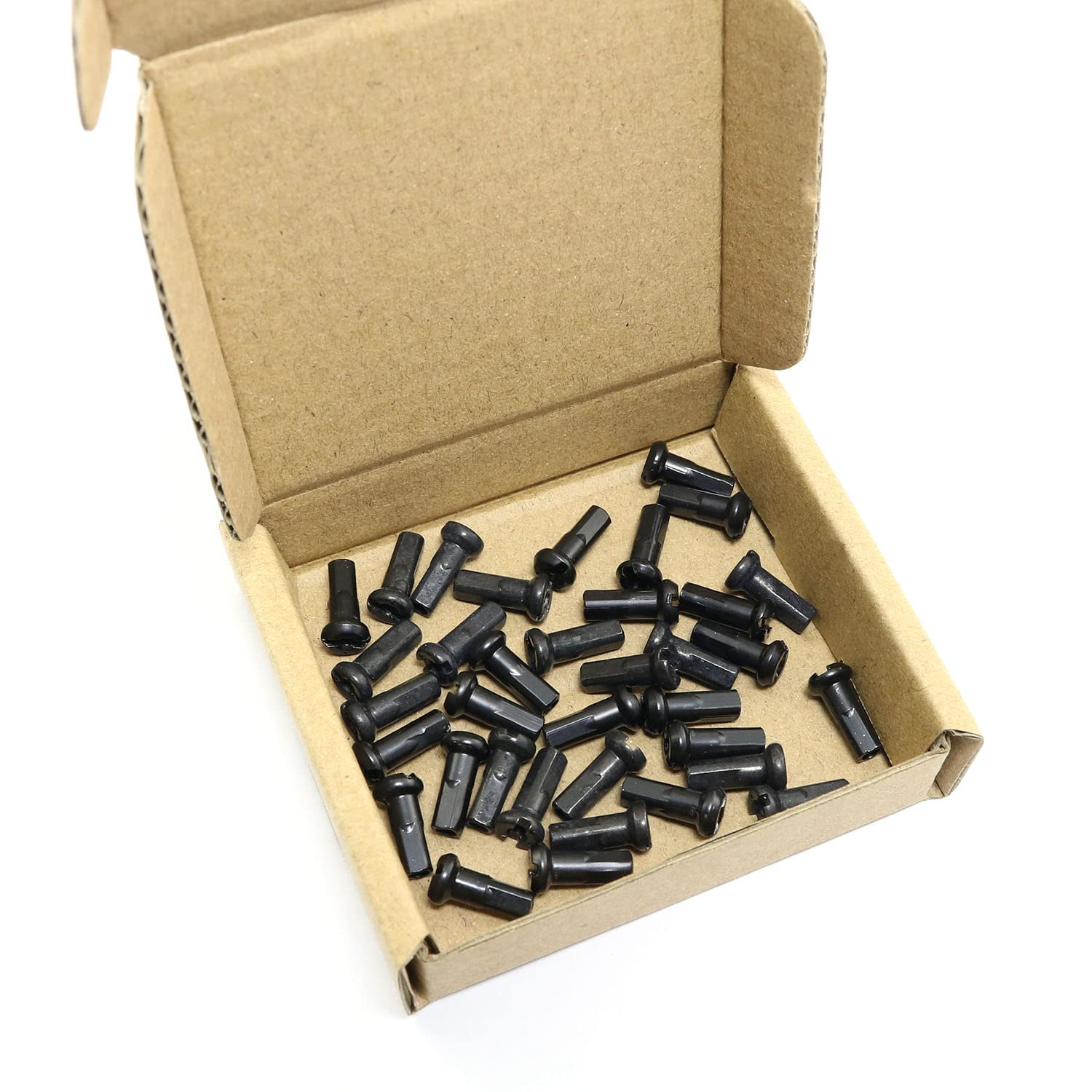 12mm Spoke Nipple 30PCS 12mm 14G Strong Black Brass Nipples for 2mm Diameter Spokes Wheel Spoke Cap End Tips