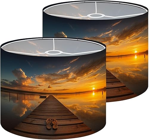 Miniatura 19 de Drum Lamp Shade 70s retro vintage Mid Century Modern Seamless Lampshade for Floor Lamps Table Lamps Pendant Light 13"x10" Replacement Linen Large