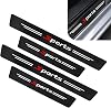 4 Piezas Protector de Umbral de Puerta de Auto, Estilo Fibra de Carbono Deportivo, Adorno Protector Antirrayas para Borde de Puerta, Calcomanía Resistente al Desgaste para Proteger el Área del Umbral, Universal para la Mayoría de Vehículos (Negro) 1