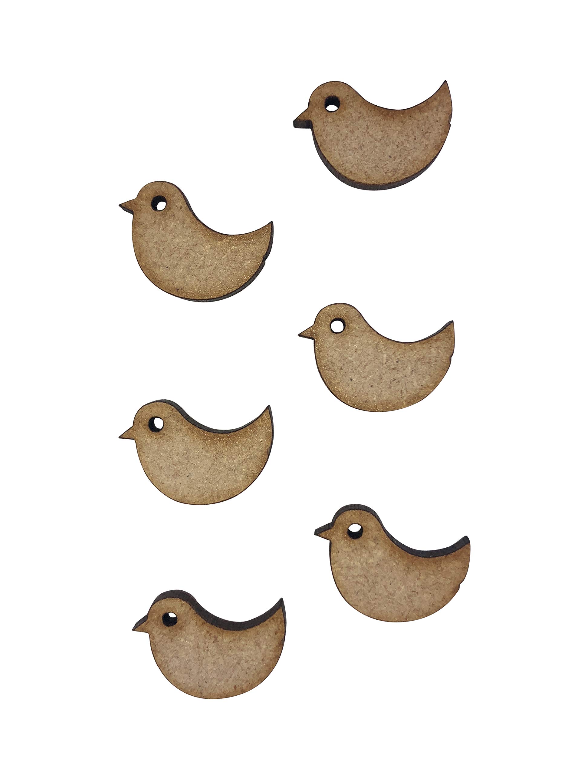 The Crafty Cow 30X Little Bird Birdie Birdy 2Cm Wood Craft Embelishments Laser Cut Shape Mdf