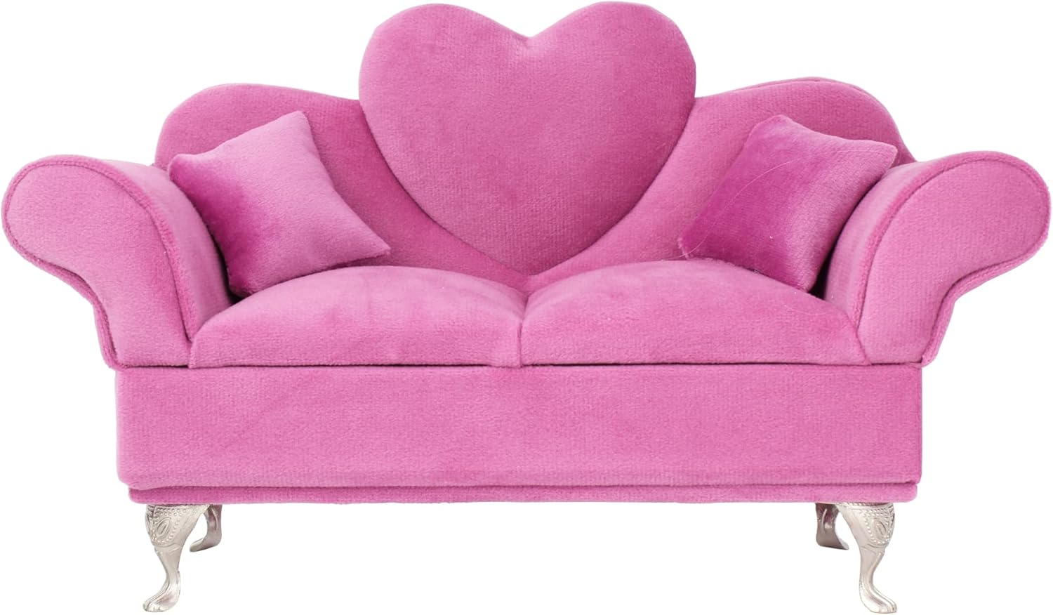 Lace Flannelette Jewelry Box, Vintage Armoire Display Case, Jewelry Organizer with Couch and Bed Design