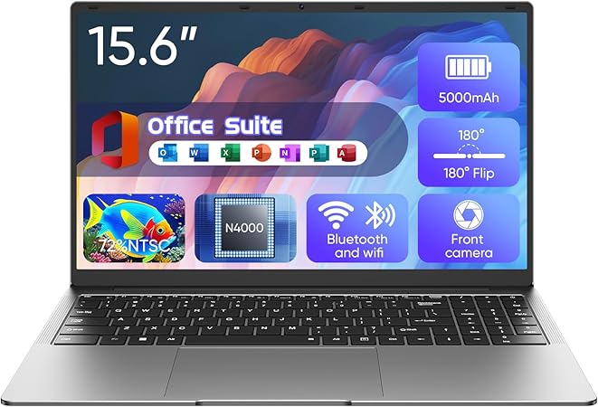 EYY 15.6-Inch Laptop with Win 11 and FHD Display