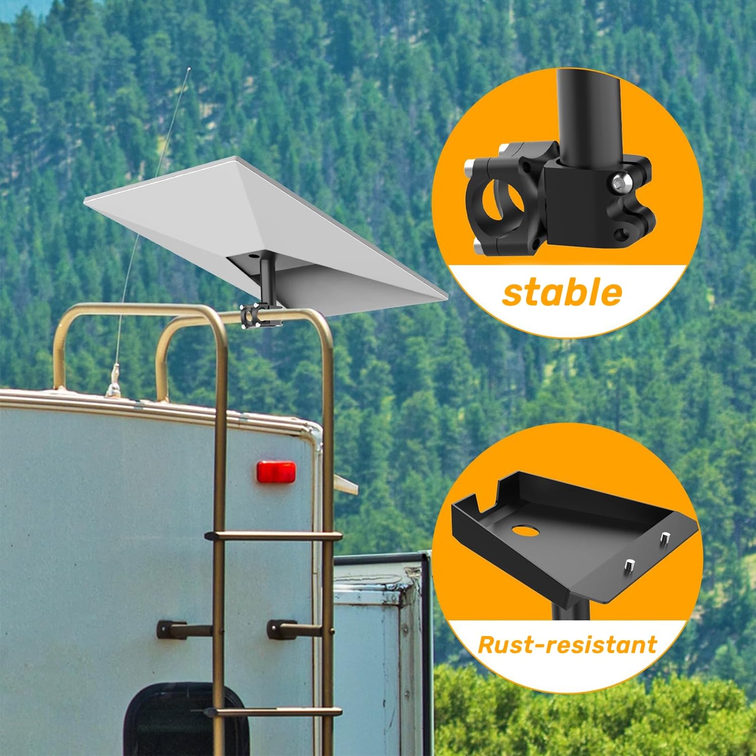 Gen 3 Starlink Mount Kit – Adjustable Roof/Vehicle Mount with Pipe Adapter, Compatible with V3 Starlink Standard Dish, Ideal for Starlink Satellite Internet Installation on Rooftops or Vehicle Racks